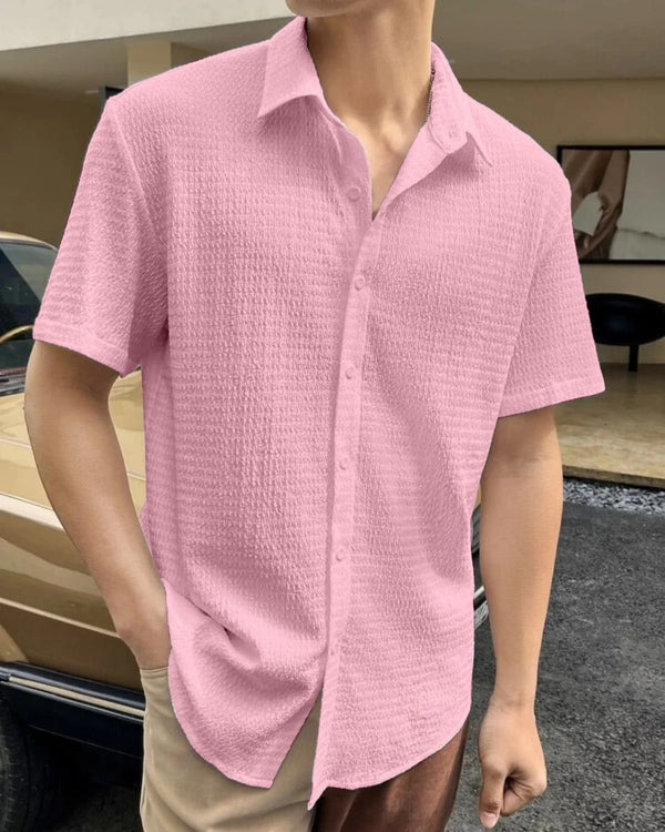 Pink Colour Men  Casual Wear Cotton Structured Shirt