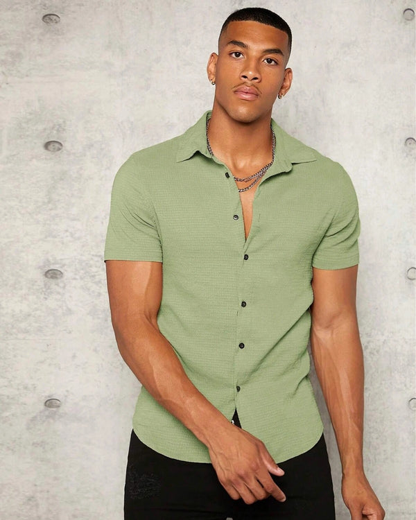Pista Colour Imported Casual Wear Short Sleeve Shirt For Men's