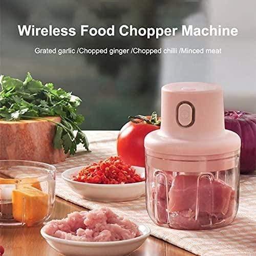 USB Rechargeable Electric Food Chopper-250 ml Portable Food Chopper Processor, Garlic Masher with Sharp Blades Blender for Fruits