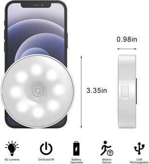 Motion Sensor Light for Home with USB Charging Wireless Self Adhesive LED Night Light